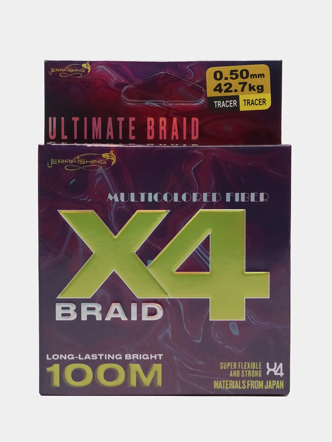 Разноцветный леска плетенка рыболовная Braid Х4 Multicolored Fiber, 100 м