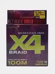 Разноцветный леска плетенка рыболовная Braid Х4 Multicolored Fiber, 100 м