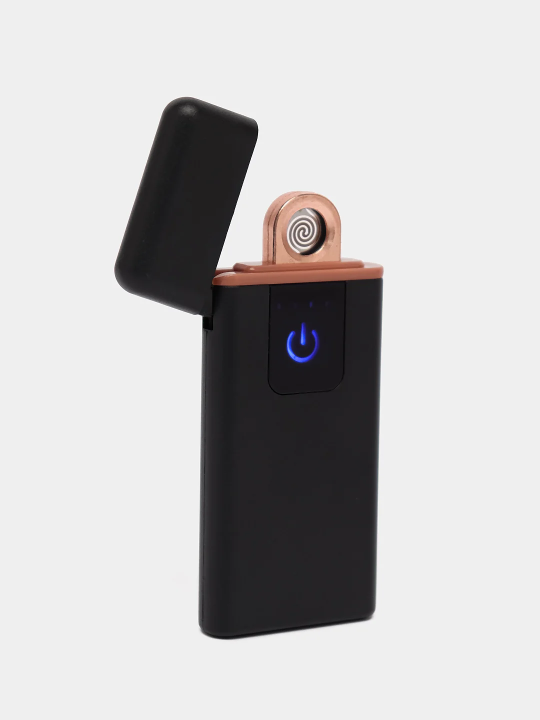 Черный зажигалка электронная USB, ультратонкая, ветрозащитная с зарядкой