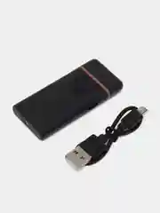Черный зажигалка электронная USB, ультратонкая, ветрозащитная с зарядкой