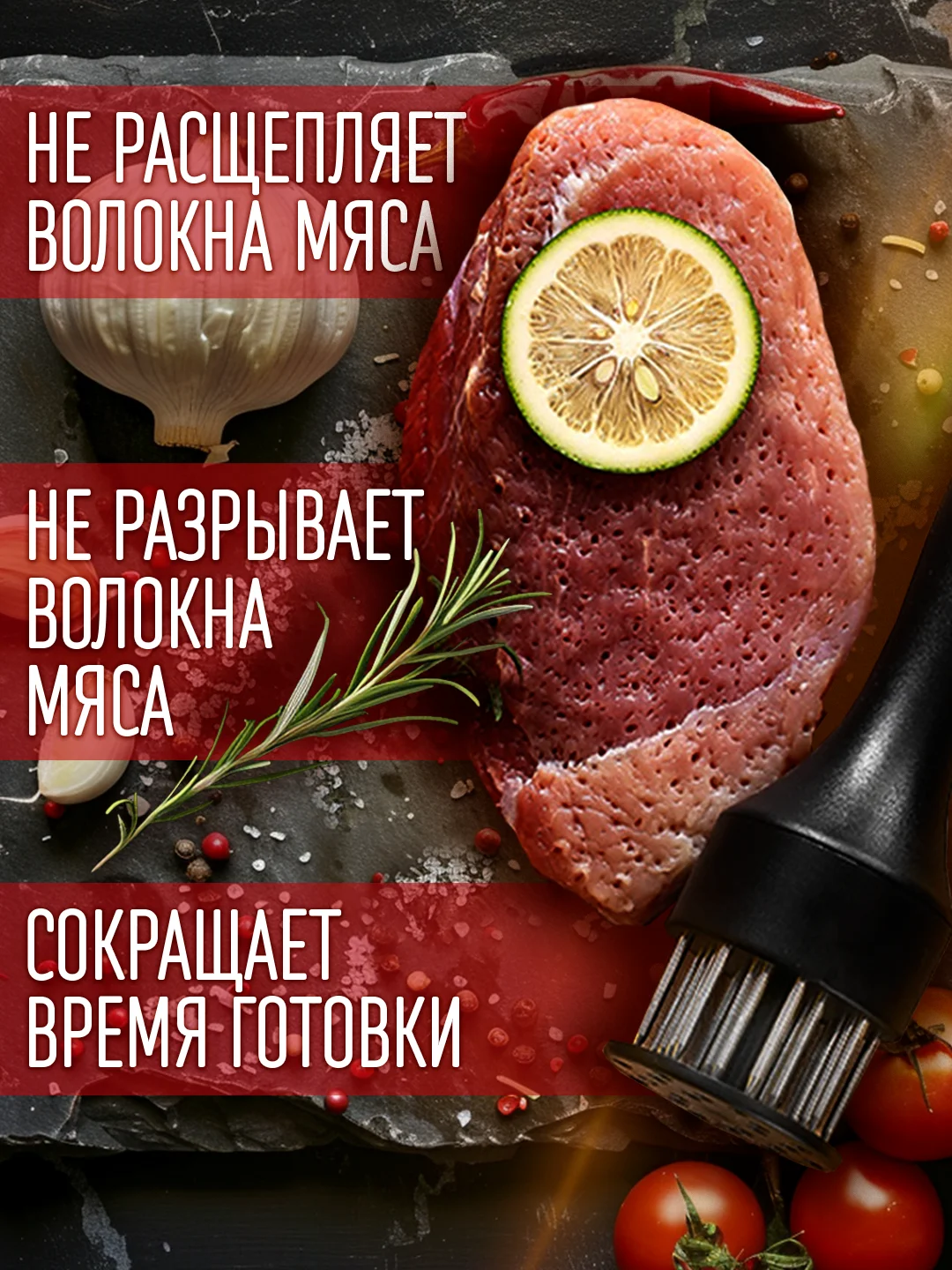 Черный тендерайзер для мяса / молоток для отбивания мяса