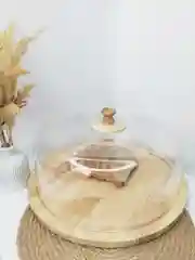 Бежевый хлебница деревянная с прозрачной крышкой