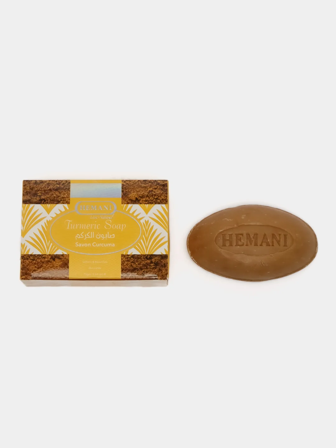 Мыло натуральное Hemani, с добавлением куркумы, 75 г
