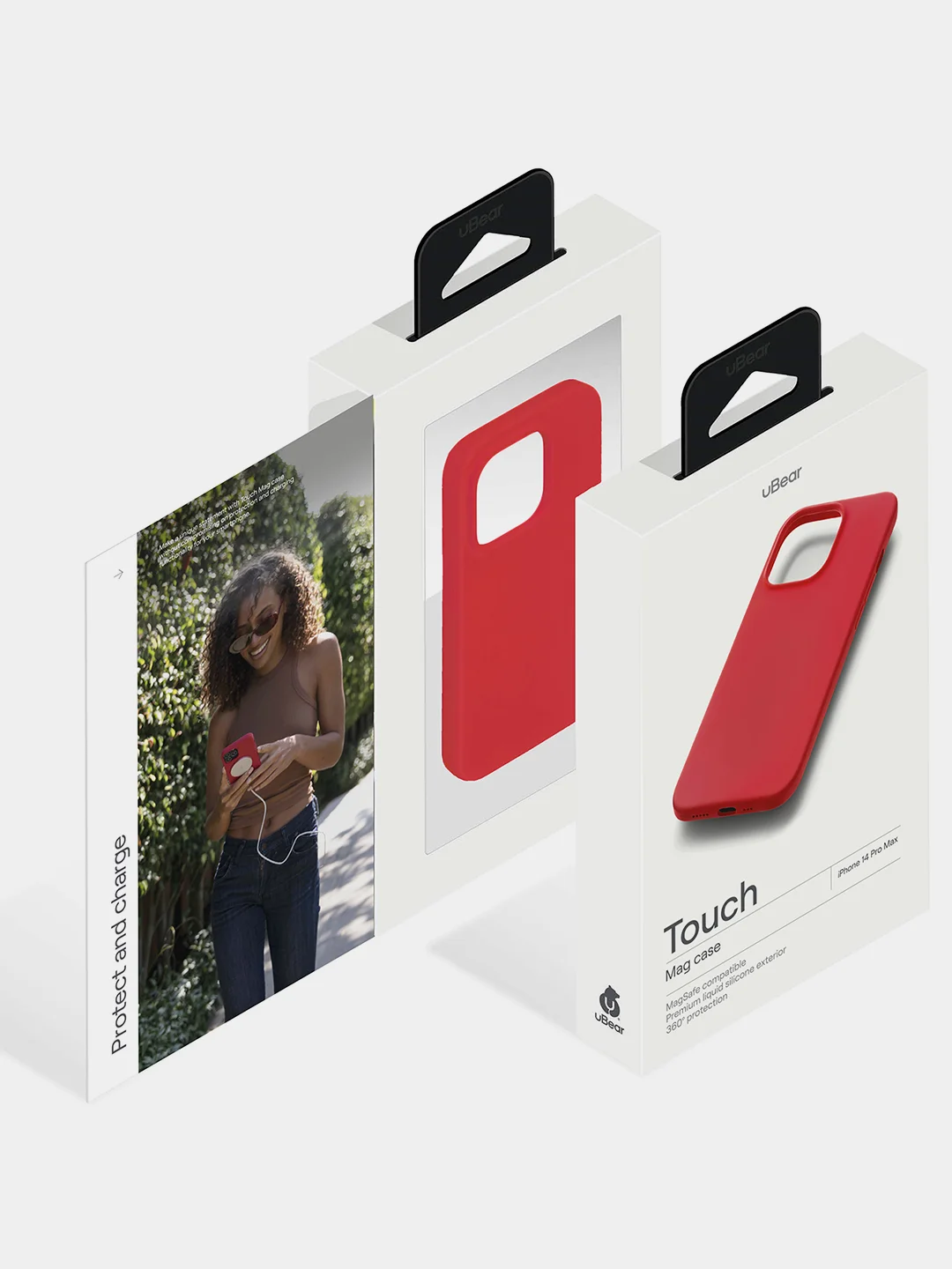 Алый чехол защитный uBear Touch Mag Case для iPhone 14 Pro Max, MagSafe, силикон, софт-тач