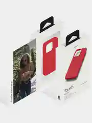 Алый чехол защитный uBear Touch Mag Case для iPhone 14 Pro Max, MagSafe, силикон, софт-тач