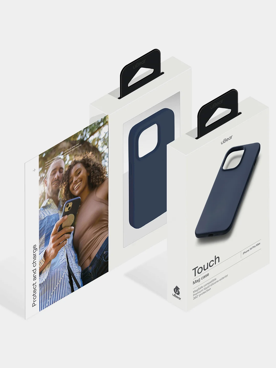 Темно-синий чехол защитный uBear Touch Mag Case для iPhone 14 Pro Max, MagSafe, силикон, софт-тач