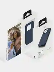 Темно-синий чехол защитный uBear Touch Mag Case для iPhone 14 Pro Max, MagSafe, силикон, софт-тач