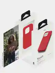 Алый чехол защитный uBear Touch Mag Case для iPhone 14 Pro, MagSafe совместимый, софт-тач
