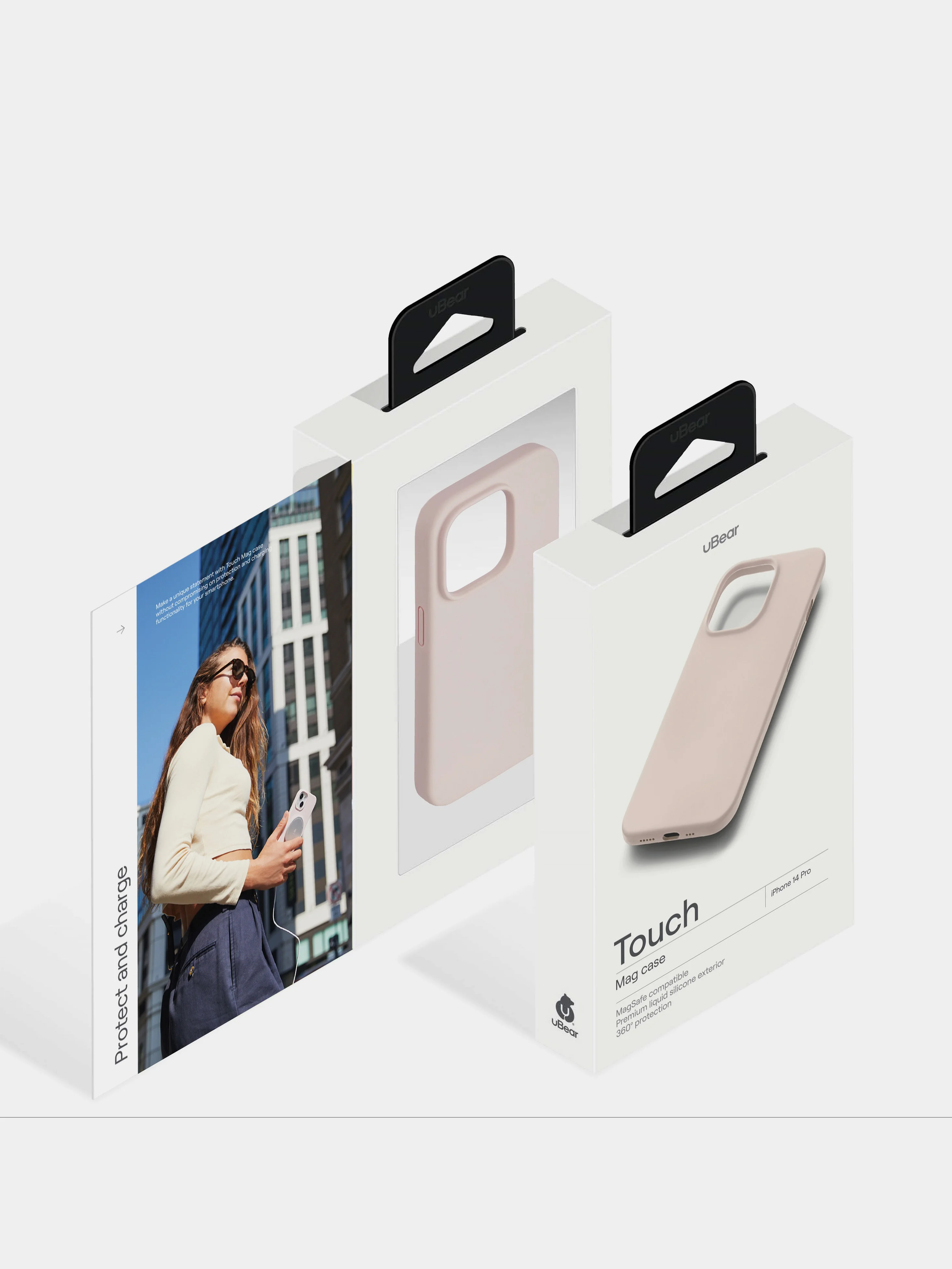 Розовый чехол защитный uBear Touch Mag Case для iPhone 14 Pro, MagSafe совместимый, софт-тач