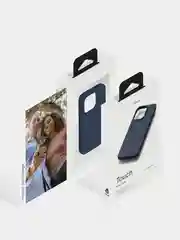 Темно-синий чехол защитный uBear Touch Mag Case для iPhone 14 Pro, MagSafe совместимый, софт-тач