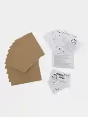 Черный набор Открой когда  для мужчины, парня, мужа. Конверты, наклейки, карточки, список идей