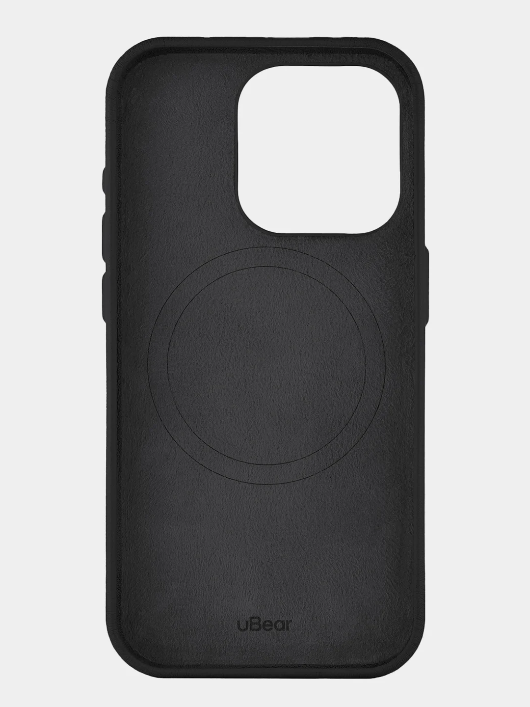 Черный чехол для iPhone 15 Pro uBear Capital Case, MagSafe совместимый, натуральная кожа