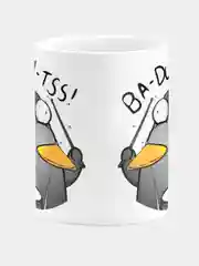 Кружка керамическая кот барабанщик Ba dum Tss , Ба Дум Тсс