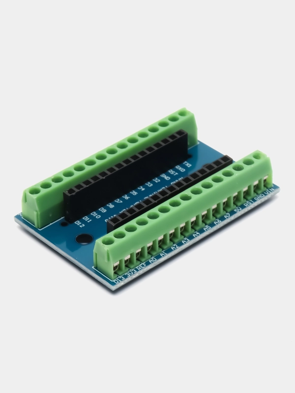 Отладочная плата Arduino Nano IO Shield (клеммники припаяны)