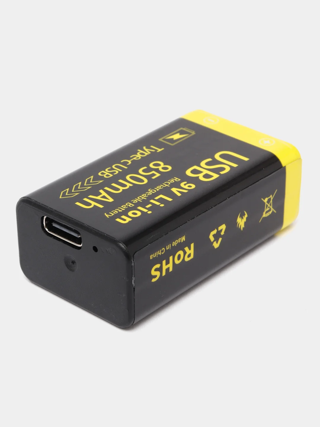 Аккумулятор Крона li-ion 850 mAh 9V с зарядкой от USB Type-C