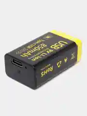 Аккумулятор Крона li-ion 850 mAh 9V с зарядкой от USB Type-C