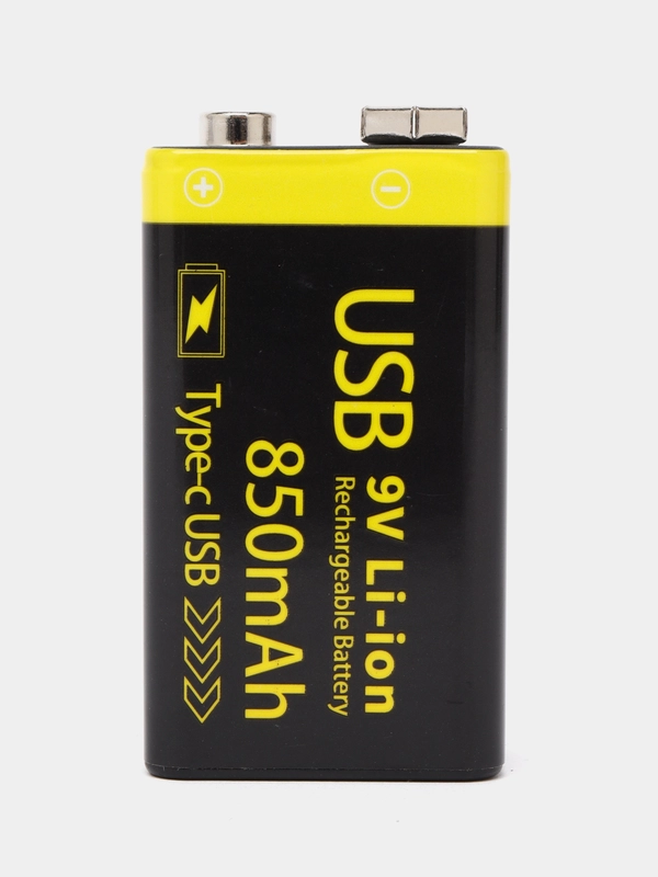 Аккумулятор Крона li-ion 850 mAh 9V с зарядкой от USB Type-C
