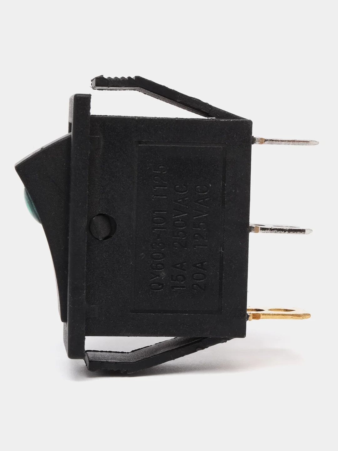 Переключатель KCD3-101L ON-OFF 15A 250V (3 контакта) зеленый с подсветкой