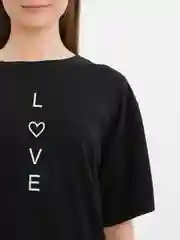 Черный футболка женская OVERSIZE