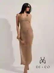 Женское вязаное пляжное платье, летняя туника накидка без рукавов