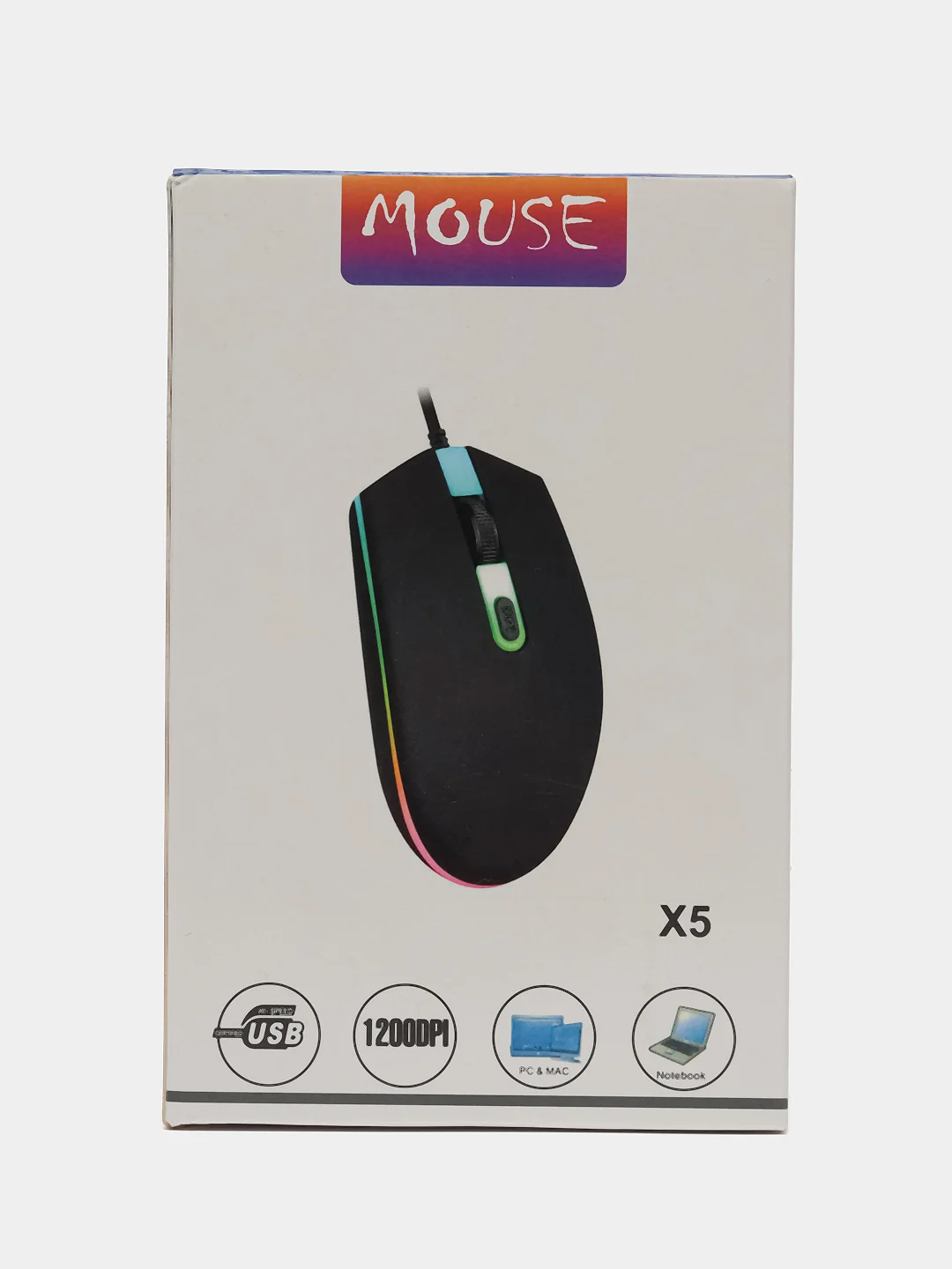 Мышь компьютерная проводная X5 с RGB-подсветкой