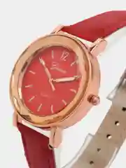 Красный женские наручные часы с матовым ремешком
