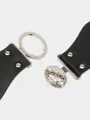 Серебряный разъемная застежка из  искусственной кожи