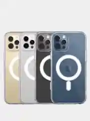 Прозрачный магнитный силиконовый противоударный чехол MagSafe (Магсейф) для iPhone