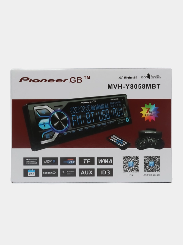 Магнитола Pioneer MVH-Y8058MBT с Bluetooth / Автомагнитола Пионер с блютуз