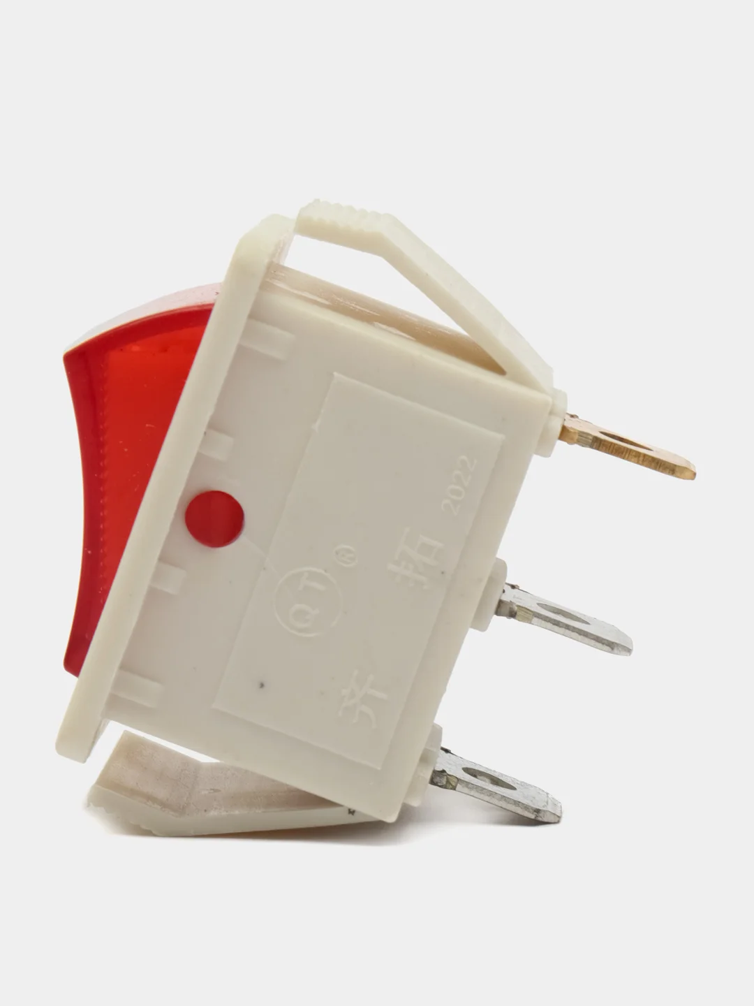 Переключатель KCD4-102N on-off 15A 250V (3 контакта) белый/красный с подсветкой