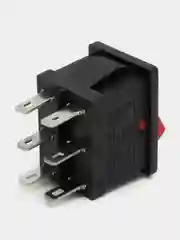 Переключатель KCD1-203 on-off-on 6A 250V (6 контактов) красный