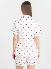 Белый пижама с шортами сердечки