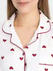 Белый пижама с шортами сердечки