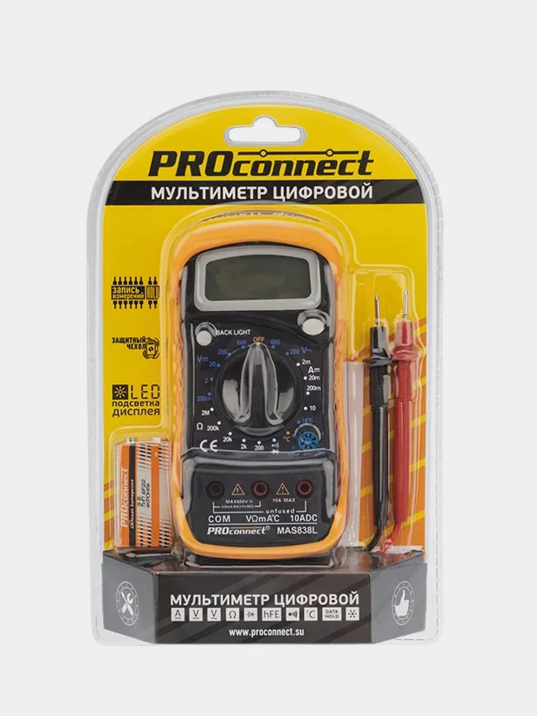 Портативный мультиметр PROconnect MAS838L (DT858L)