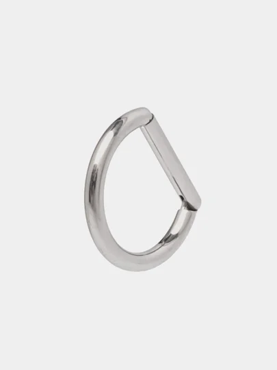 Серебряный кольцо-кликер  для пирсинга, из титана, серия "TITANIUM" для носа, уха