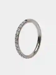 Белый кольцо-кликер для пирсинга, из титана, со стразами, серия "TITANIUM", для носа, уха