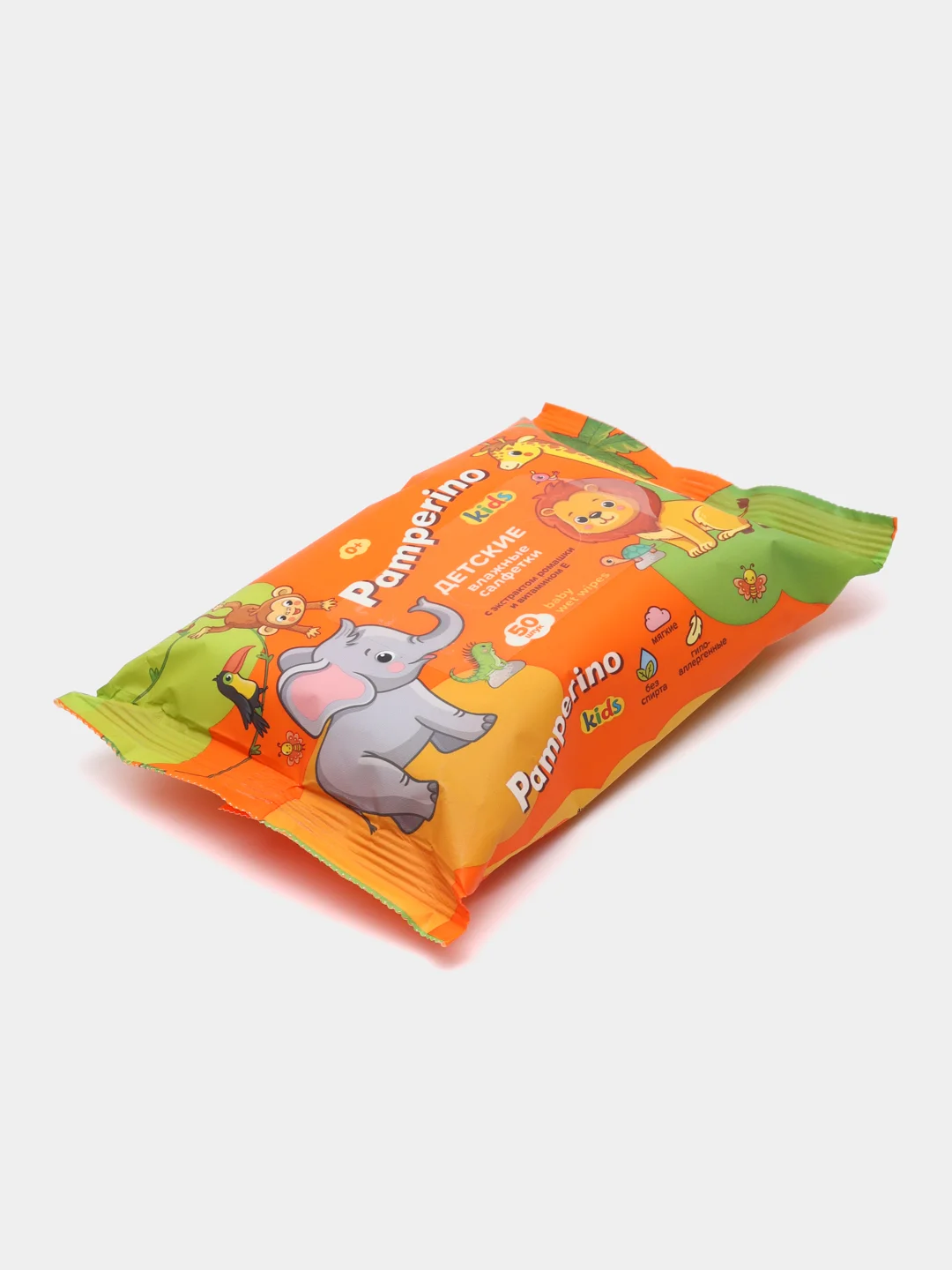 Влажные салфетки детские Pamperino, компактная упаковка, 50 штук
