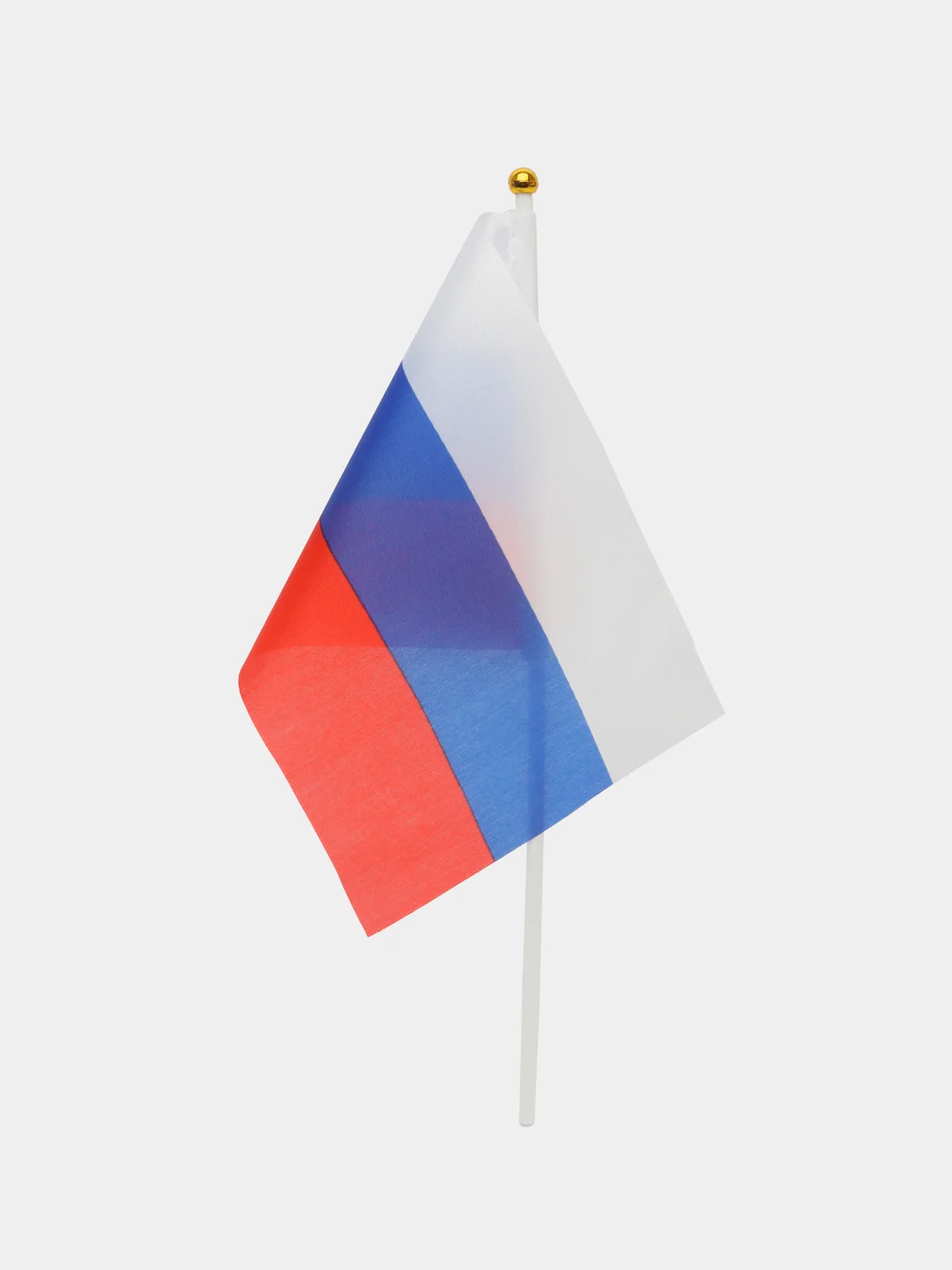 Белый флаг России с флагштоком, с гербом 20*30 см, без герба 14*21 см