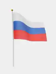 Белый флаг России с флагштоком, с гербом 20*30 см, без герба 14*21 см