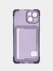 Прозрачный силиконовый чехол для iPhone  (Айфон) 11, 12, 13, 14, 15, Pro, Max, с карманом для карт
