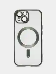 Зеленый противоударный чехол на iPhone 15 Pro со встроенным магнитным креплением MagSafe