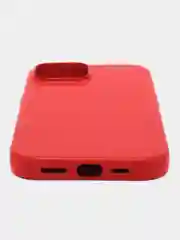 Красный кожаный чехол для iPhone 15 Leather Case с MagSafe