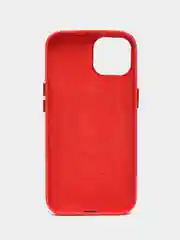 Красный кожаный чехол для iPhone 14 Leather Case с MagSafe