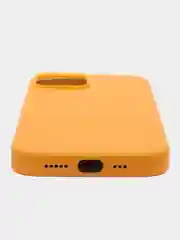 Желтый кожаный чехол для iPhone 14 Leather Case с MagSafe