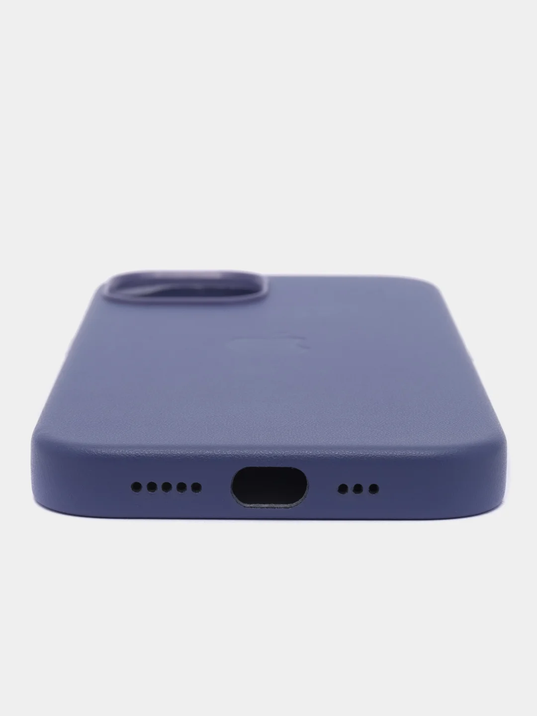 Голубой кожаный чехол для iPhone 14 Leather Case с MagSafe