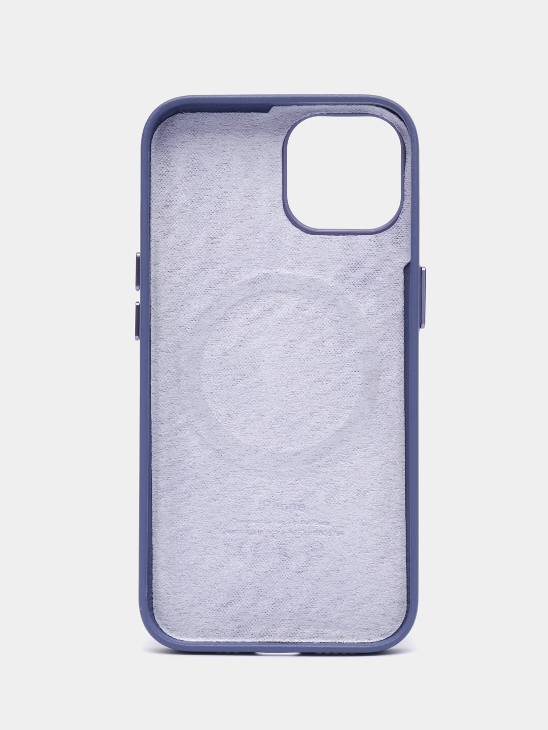 Голубой кожаный чехол для iPhone 14 Leather Case с MagSafe