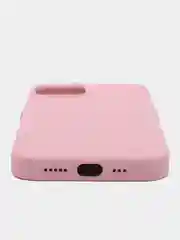 Розовый кожаный чехол для iPhone 14 Leather Case с MagSafe