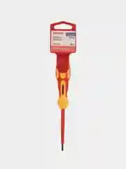 Отвертка шлицевая диэлектрическая REXANT, SL4х100мм, до 1000В, двухкомпонентная рукоятка