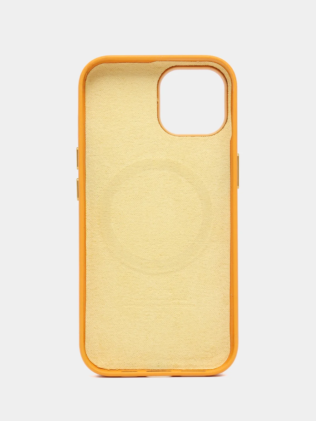 Желтый кожаный чехол для iPhone 15 Leather Case с MagSafe