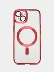 Красный противоударный чехол на iPhone 14 со встроенным магнитным креплением MagSafe